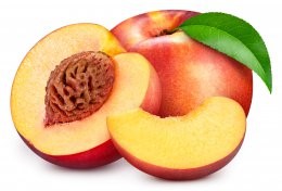 Isolated,Peach.,Fresh,Organic,Peach,With,Leaves,Isolated,Clipping,Path.