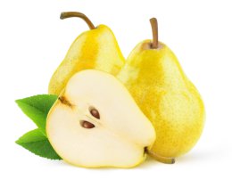 Isolated,Yellow,Pears.,Two,Yellow,Pear,Fruits,And,One,Half